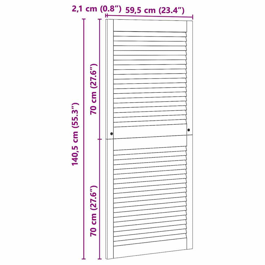 Kastdeur Anders Bruin 140.5 x 59.5 x 2.1 cm Massief grenenhout