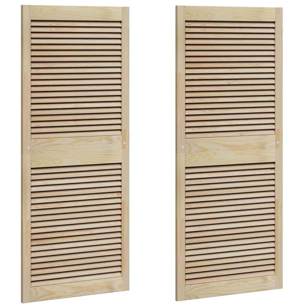 Kastdeuren 2 pcs Bruin 140.5 x 59.5 x 2.1 cm Massief grenenhout
