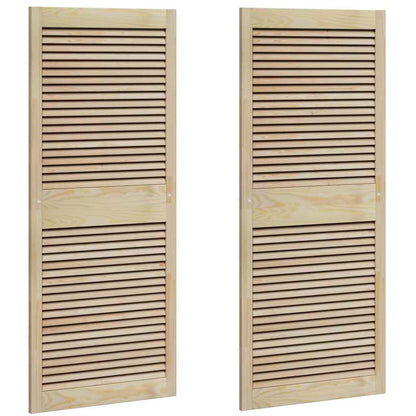 Kastdeuren 2 pcs Bruin 140.5 x 59.5 x 2.1 cm Massief grenenhout