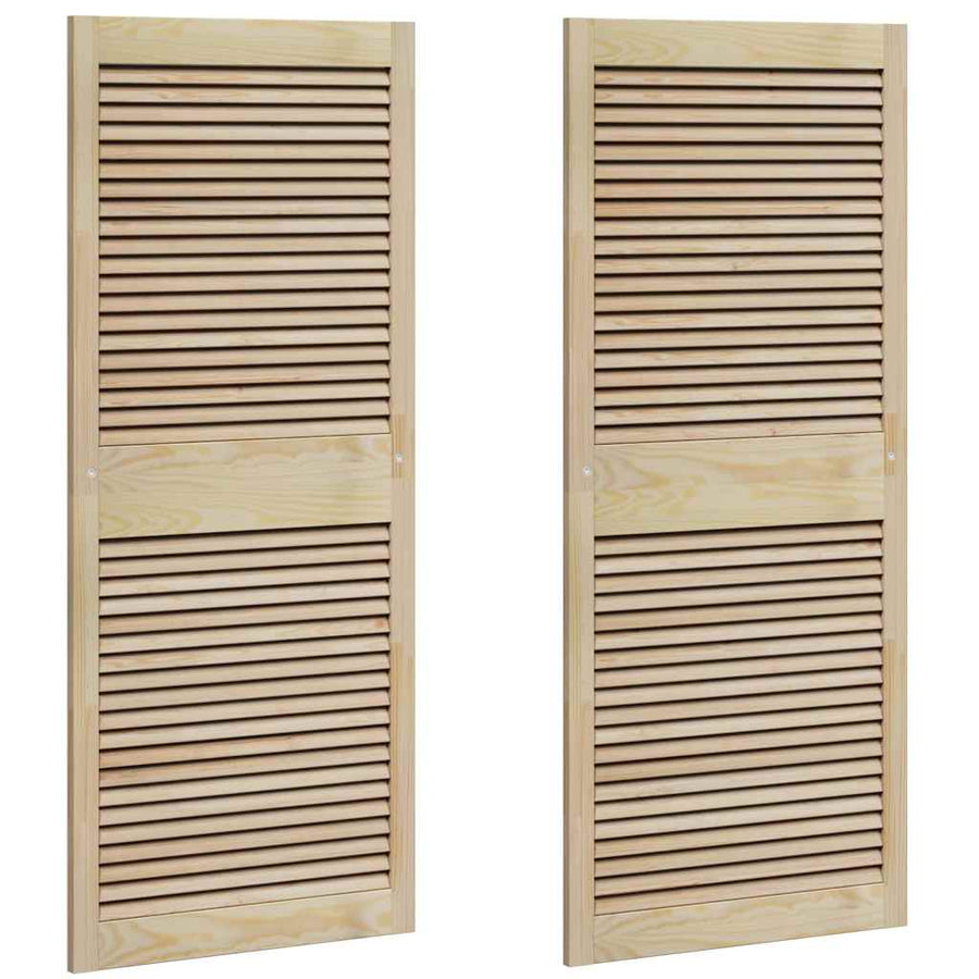 Kastdeuren 2 pcs Bruin 140.5 x 59.5 x 2.1 cm Massief grenenhout