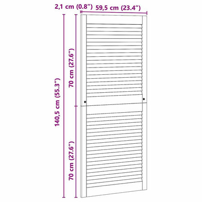 Kastdeuren 2 pcs Bruin 140.5 x 59.5 x 2.1 cm Massief grenenhout
