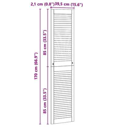 Kastdeuren 2 pcs Bruin 170 x 39.5 x 2.1 cm Massief grenenhout