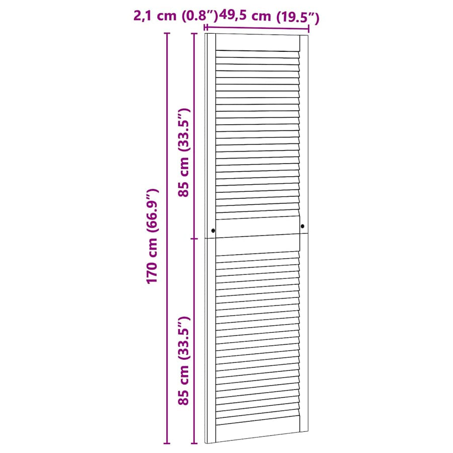 Kastdeur Anders Bruin 170 x 49.5 x 2.1 cm Massief grenenhout