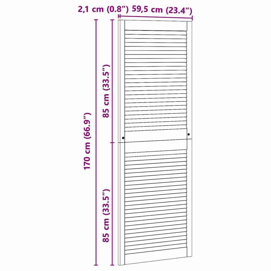 Kastdeuren 2 pcs Bruin 170 x 59.5 x 2.1 cm Massief grenenhout