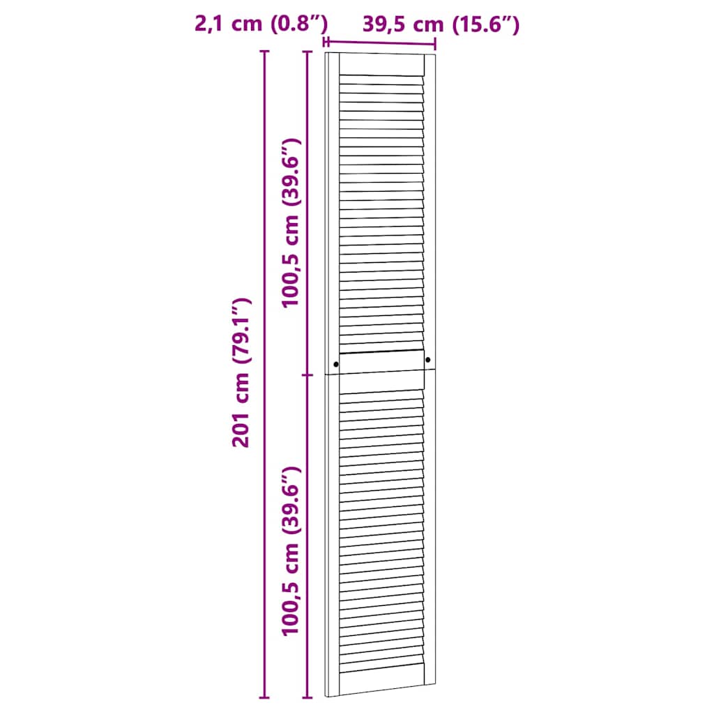 Kastdeur 201 X 2,1 X 39,5 Cm Massief Grenenhout Naturel 201 x 39,5 cm