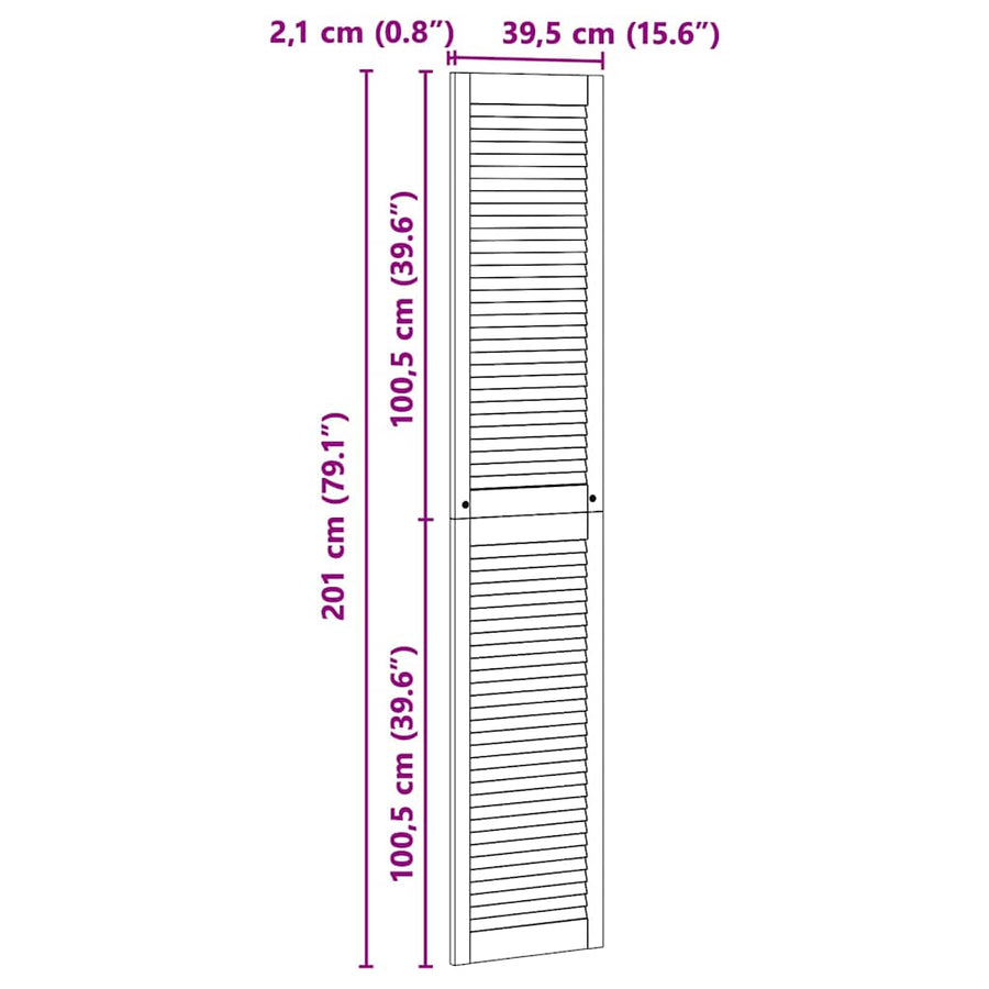 Kastdeur 201 X 2,1 X 39,5 Cm Massief Grenenhout Naturel 201 x 39,5 cm