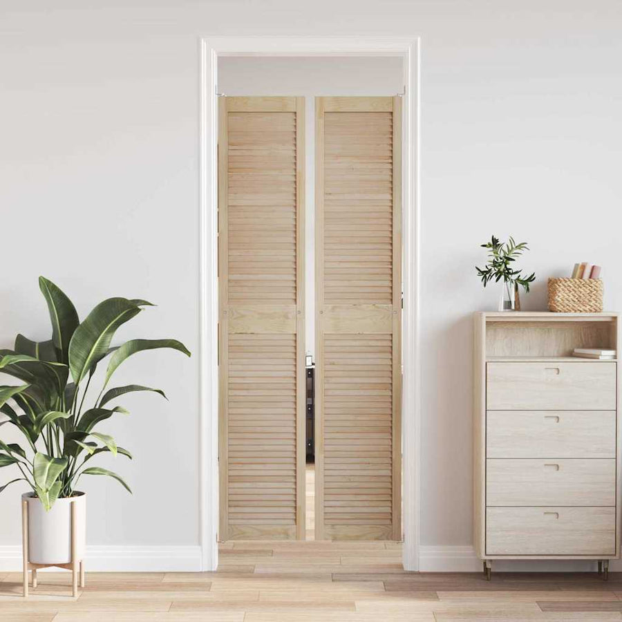 Kastdeur 2 pcs Naturel 201 x 2,1 x 39,5 cm Massief grenenhout