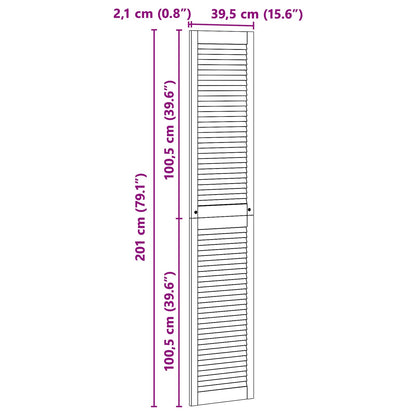 Kastdeur 2 pcs Naturel 201 x 2,1 x 39,5 cm Massief grenenhout