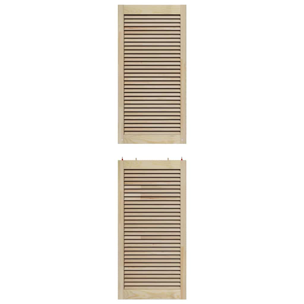Kastdeuren 2 pcs Bruin 201 x 49.5 x 2.1 cm Massief grenenhout