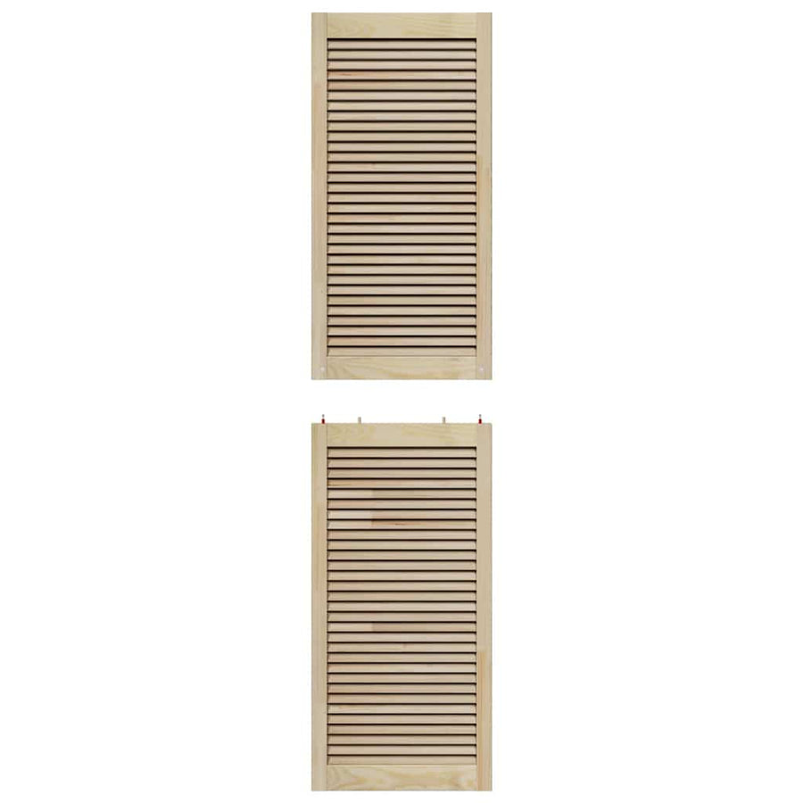 Kastdeuren 2 pcs Bruin 201 x 49.5 x 2.1 cm Massief grenenhout