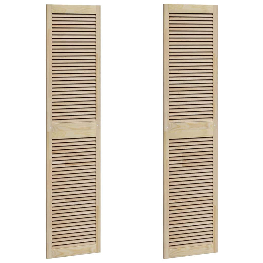 Kastdeuren 2 pcs Bruin 201 x 49.5 x 2.1 cm Massief grenenhout