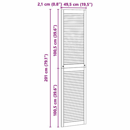 Kastdeuren 2 pcs Bruin 201 x 49.5 x 2.1 cm Massief grenenhout