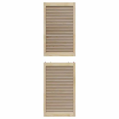Kastdeuren 2 pcs Bruin 201 x 59.5 x 2.1 cm Massief grenenhout