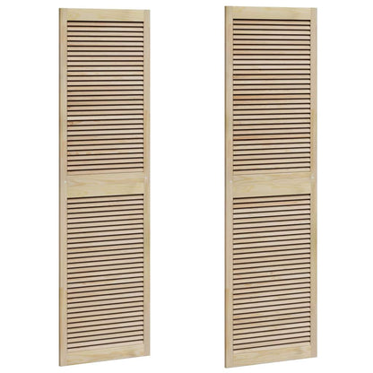 Kastdeuren 2 pcs Bruin 201 x 59.5 x 2.1 cm Massief grenenhout