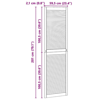 Kastdeuren 2 pcs Bruin 201 x 59.5 x 2.1 cm Massief grenenhout