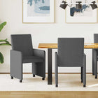 Dining Chairs with Wheels 2 pcs Dark Grey 57 x 66 x 94 cm