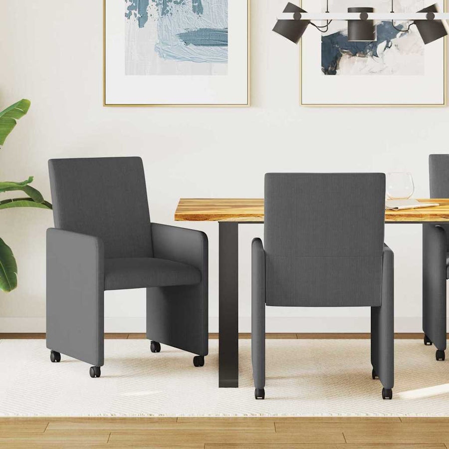Eetstoelen 2 pcs Donkergrijs 57 x 66 x 94 cm Katoenen stof