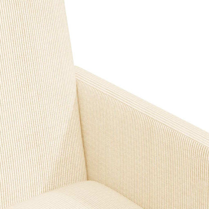 Eetstoelen met wielen 2 pcs Crème 57 x 66 x 94 cm Katoenen stof