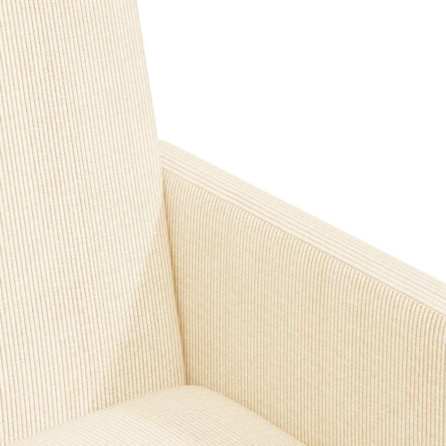 Eetstoelen met wielen 2 pcs Crème 57 x 66 x 94 cm Katoenen stof