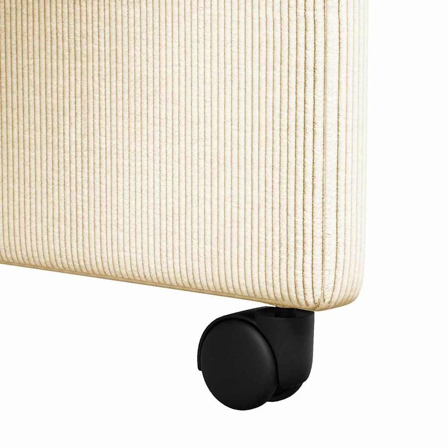 Eetstoelen met wielen 2 pcs Crème 57 x 66 x 94 cm Katoenen stof