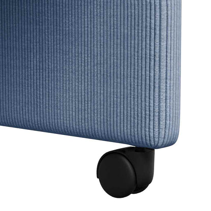 Eetstoelen met wielen 2 pcs Blauw 57 x 66 x 94 cm Katoenen stof