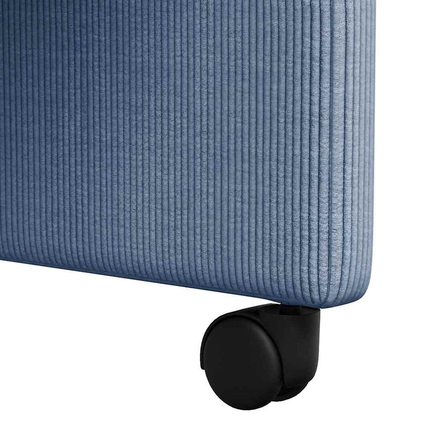 Eetstoelen met wielen 2 pcs Blauw 57 x 66 x 94 cm Katoenen stof