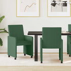 Eetkamerstoelen 2 stuks grijs groen 57x66x94 cm met wieltjes