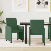 Eetkamerstoelen 2 stuks grijs groen 57x66x94 cm met wieltjes