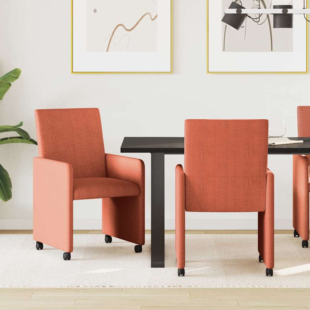 Eetstoelen 2 pcs Rood-oranje 57 x 66 x 94 cm Katoenen stof