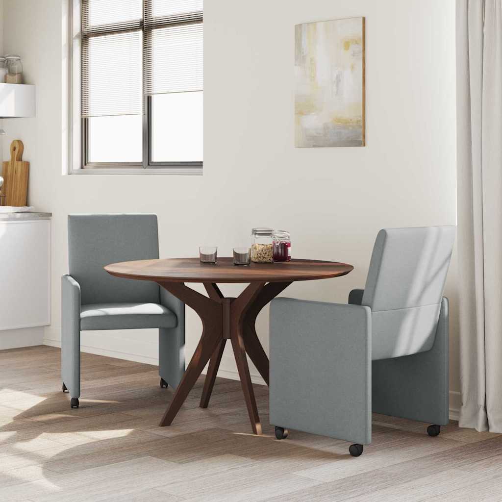 Eetstoelen met wielen 2 pcs Lichtgrijs 57 x 66 x 94 cm Stof