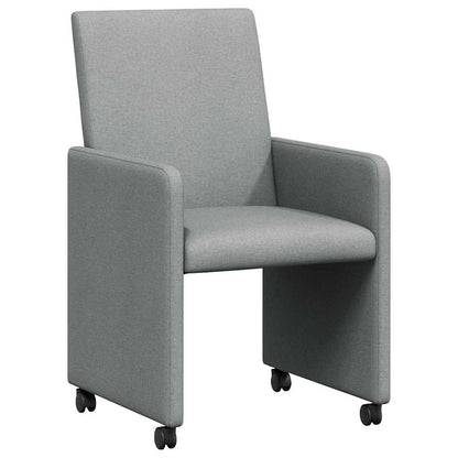 Eetstoelen met wielen 2 pcs Lichtgrijs 57 x 66 x 94 cm Stof