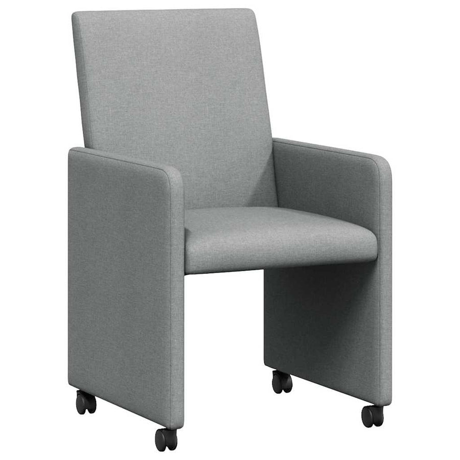 Eetstoelen met wielen 2 pcs Lichtgrijs 57 x 66 x 94 cm Stof
