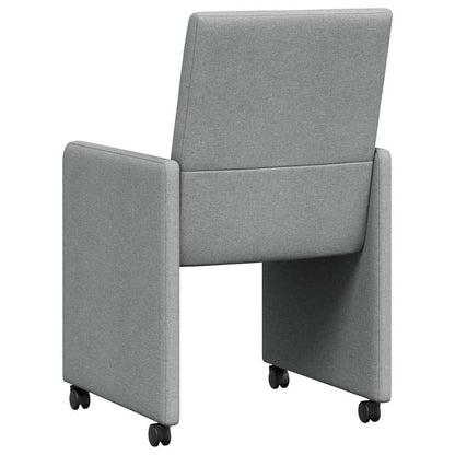 Eetstoelen met wielen 2 pcs Lichtgrijs 57 x 66 x 94 cm Stof