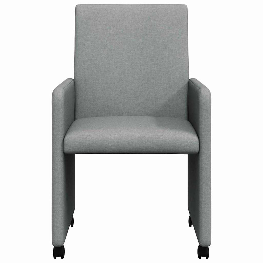 Eetstoelen met wielen 2 pcs Lichtgrijs 57 x 66 x 94 cm Stof
