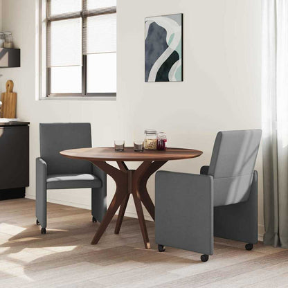 Dining Stoelen met Wielen 2 pcs Donkergrijs 57 x 66 x 94 cm