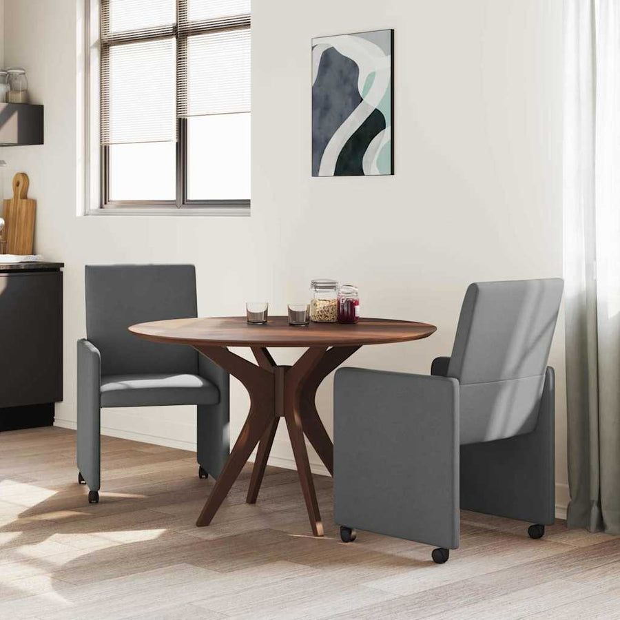 Dining Stoelen met Wielen 2 pcs Donkergrijs 57 x 66 x 94 cm