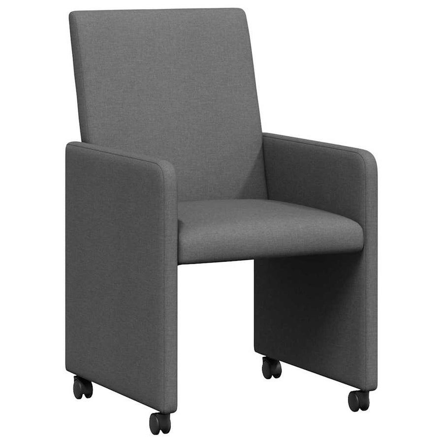 Dining Stoelen met Wielen 2 pcs Donkergrijs 57 x 66 x 94 cm