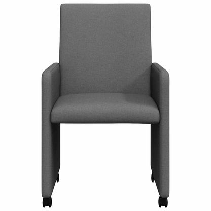 Dining Stoelen met Wielen 2 pcs Donkergrijs 57 x 66 x 94 cm