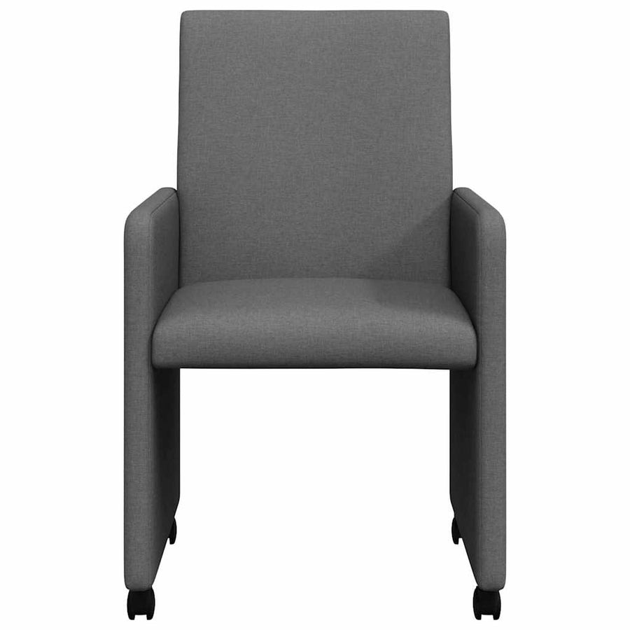 Dining Stoelen met Wielen 2 pcs Donkergrijs 57 x 66 x 94 cm