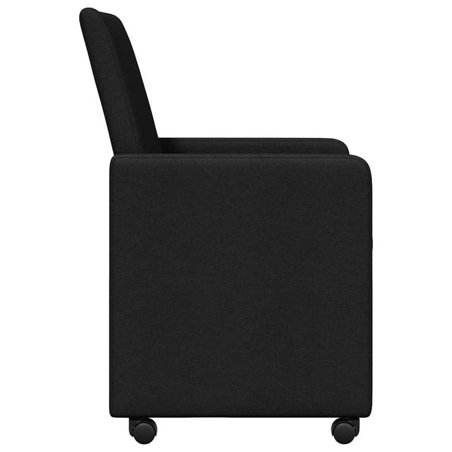 Dining Stoelen met Wielen 2 pcs Zwart 57 x 66 x 94 cm Stof