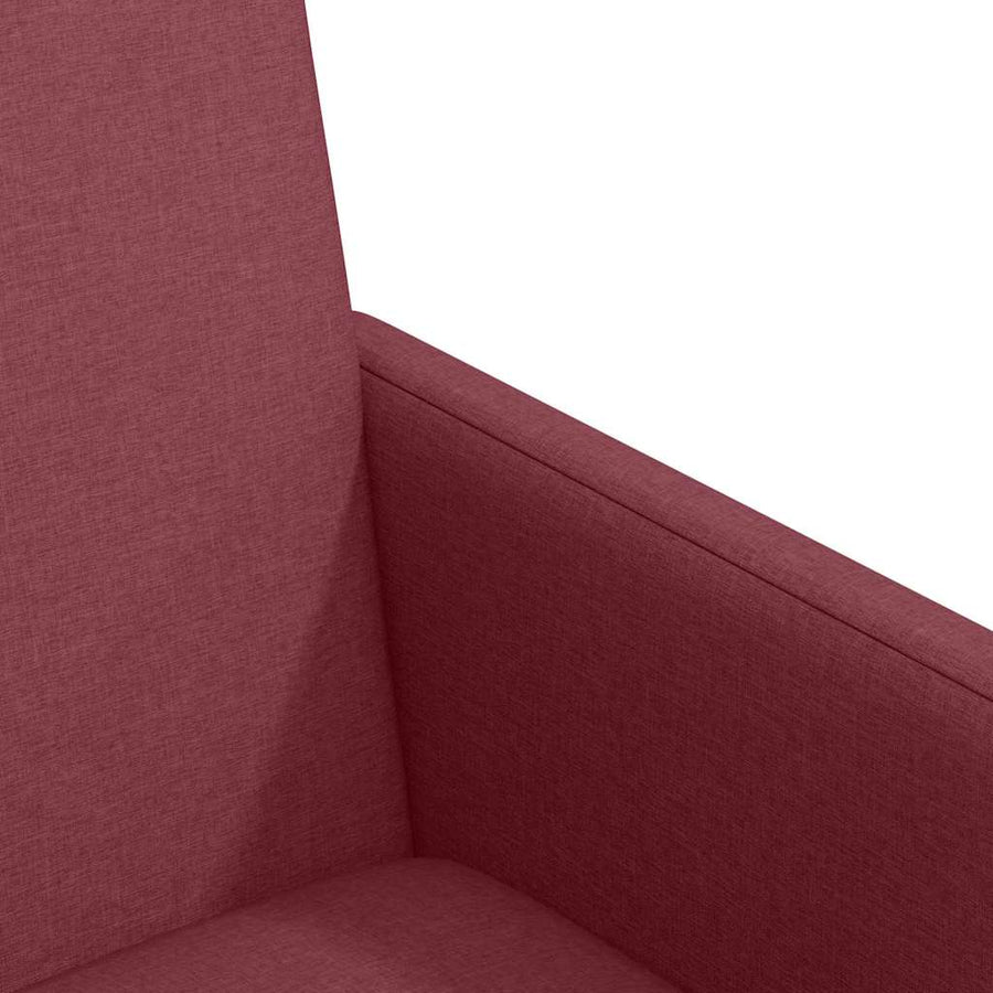 Eetstoelen met wielen 2 pcs Wijnrood 57 x 66 x 94 cm Stof
