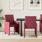 Eetkamerstoelen met wielen 2 stuks wijnrood 57x66x94 cm