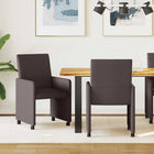 Dining Chairs with Wheels 2 pcs Dark Brown 57 x 66 x 94 cm