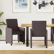 Eetkamerstoelen met wieltjes 2 stuks donkerbruin 57x66x94 cm