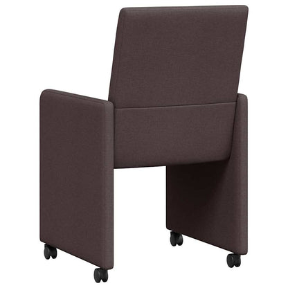 Dining Stoelen met Wielen 2 pcs Donkerbruin 57 x 66 x 94 cm