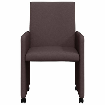 Dining Stoelen met Wielen 2 pcs Donkerbruin 57 x 66 x 94 cm