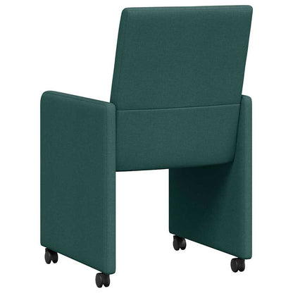 Dining Stoelen met Wielen 2 pcs Donkergroen 57 x 66 x 94 cm