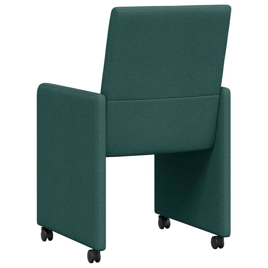 Dining Stoelen met Wielen 2 pcs Donkergroen 57 x 66 x 94 cm