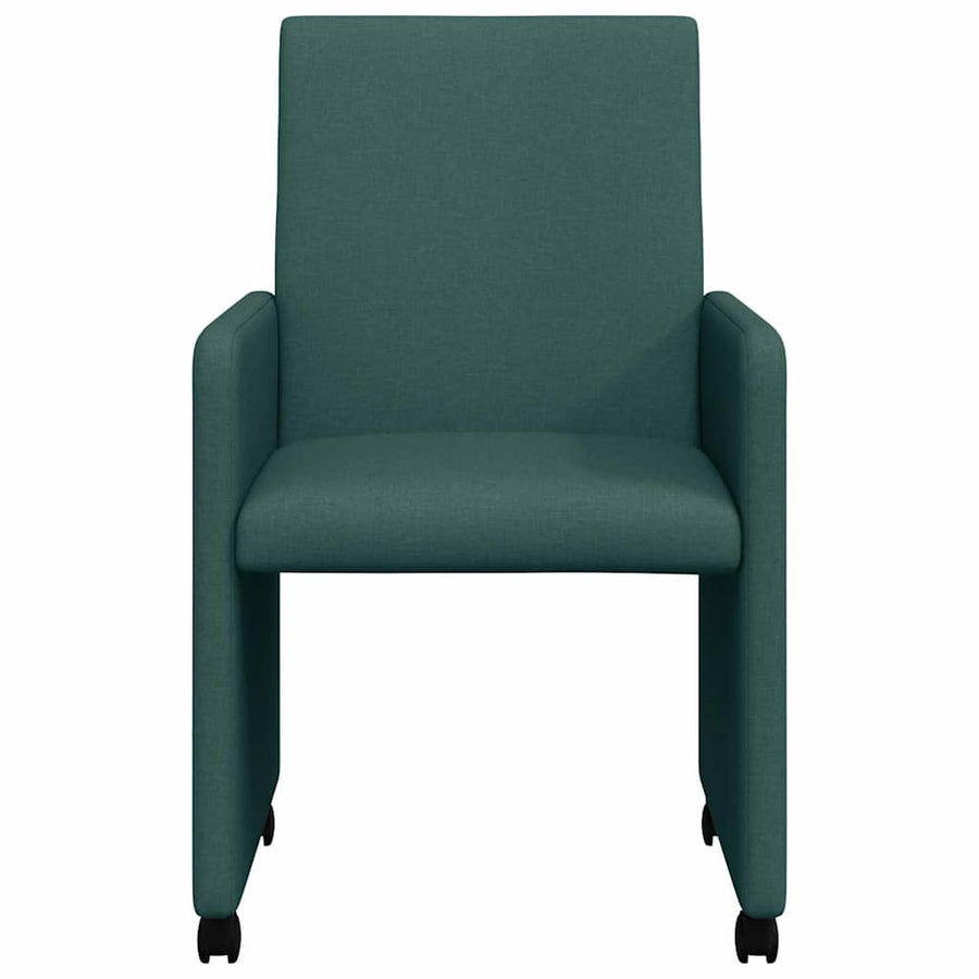 Dining Stoelen met Wielen 2 pcs Donkergroen 57 x 66 x 94 cm