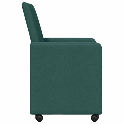Dining Stoelen met Wielen 2 pcs Donkergroen 57 x 66 x 94 cm